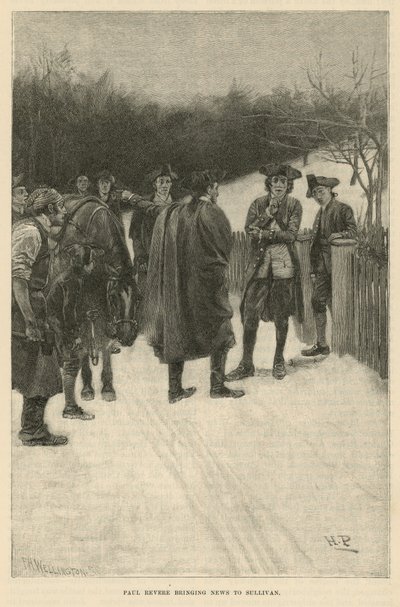 Paul Revere brengt nieuws aan Sullivan door Howard Pyle